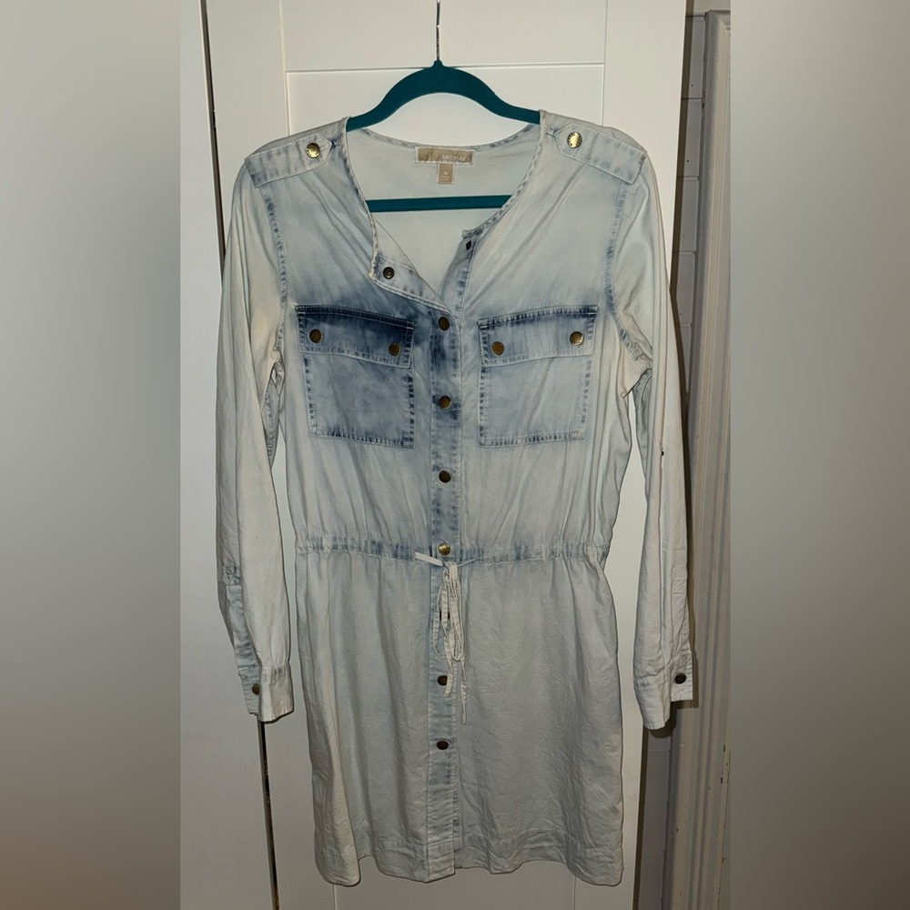 MICHAEL Michael Kors Light Blue Long Sleeve Dress